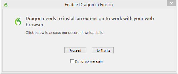 Install Dragon web extension for Firefox